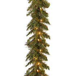 National Tree Company 9-Foot 10-Inch Pre-Lit Tiffany Fir Garland with Clear Lights