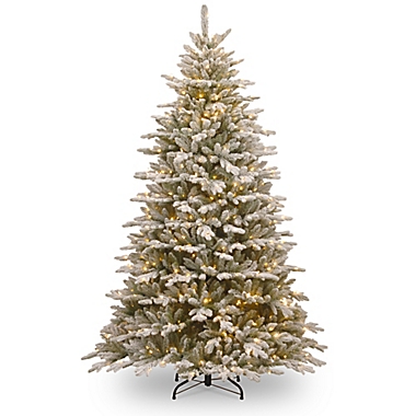 National Tree Company 7.5-Foot Snowy Sierra Spruce Pre-Lit Christmas Tree with Clear Lights. View a larger version of this product image.