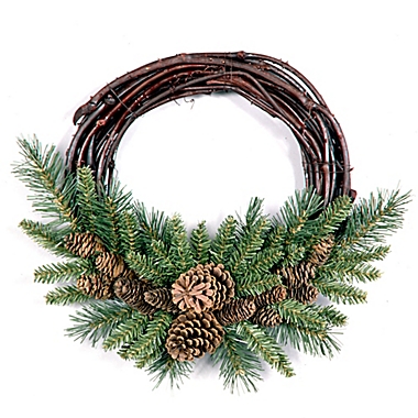 National Tree Company 16-Inch Pine Cone Grapevine Wreath. View a larger version of this product image.