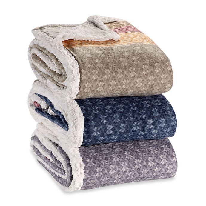 Eddie Bauer® Fairisle Collection Sherpa Throw Blanket