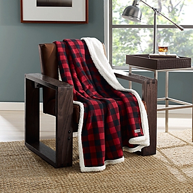 Eddie Bauer&reg; Cabin Plaid Throw Blanket in Dark Red. View a larger version of this product image.