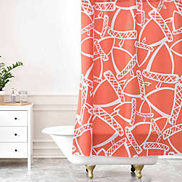 Deny Designs Heather Dutton Acorn Stash Shower Curtain in Orange/White