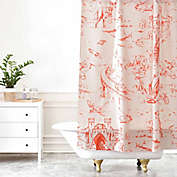 Deny  Designs Pattern State Adventure Toile Dawn Shower Curtain in Orange