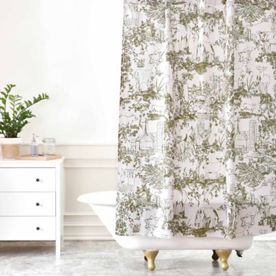 black toile shower curtain