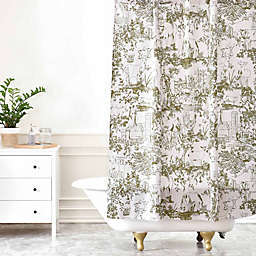 Deny Designs Rachelle Roberts Farm Land Toile Shower Curtain in Vintage Green