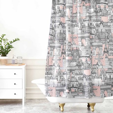 Deny Designs Paris Toile Shower Curtain, Paris Shower Curtain Bed Bath And Beyond