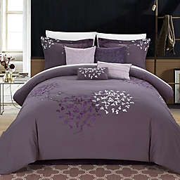Chic Home Budz 8-Piece Queen Comforter Set in Purple