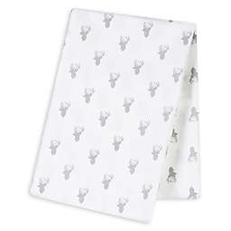 Trend Lab® Stag Silhouettes Deluxe Flannel Swaddle Blanket in Grey/White
