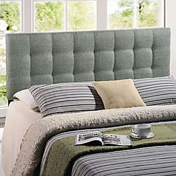 Modway Lilly Tufted Linen Twin Headboard in Grey