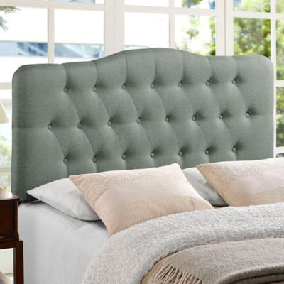 Baxton Studio Lucy Fabric Tufted King Headboard in Dark Gray for sale online 