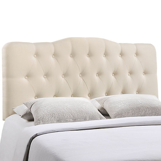 Modway Annabel Tufted Headboard Bed, Queen Bed With Cushion Headboard