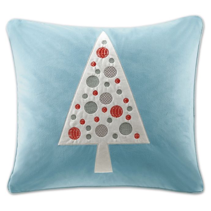 Madison Park Velvet Tree Square Throw Pillow In Blue Bed Bath