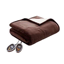 Woolrich Heated Plush to Berber Queen Blanket in Chocolate
