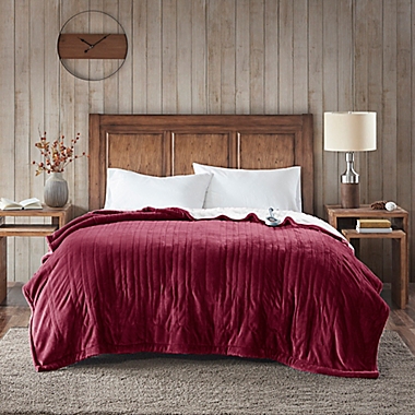 Woolrich Heated Plush to Berber King Blanket in Red. View a larger version of this product image.