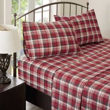Woolrich&reg; Tasha Flannel King Sheet Set in Red. View a larger version of this product image.