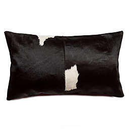Torino Kobe Rectangular Cowhide Throw Pillow in Black/White