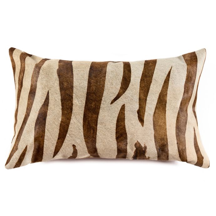 Torino Cowhide Pillow In Zebra Brown Bed Bath Beyond