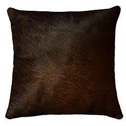 Torino Cowhide Square Throw Pillow in Chocolate