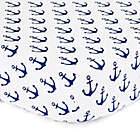 Alternate image 0 for The Peanutshell&trade;  Anchor Fitted Crib Sheet in White/Navy