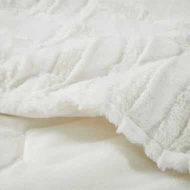 Madison Park Arctic Plush Down Alternative Throw Blanket in Ivory. View a larger version of this product image.