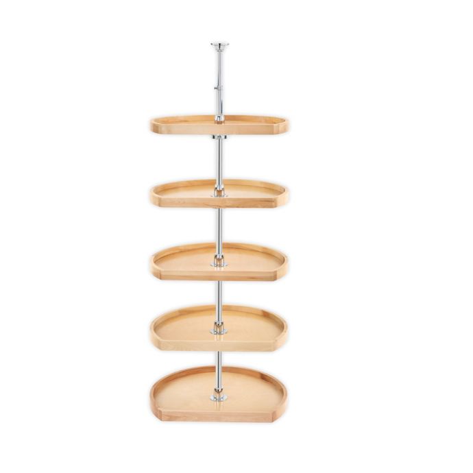 Rev A Shelf D Shape 22 Inch Lazy Susan 5 Shelf Set In Natural