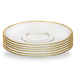 Classic Touch Gold Rim Glass Plate (Set of 6)
