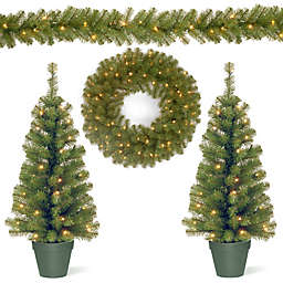 Evergreen 4-Piece Battery-Operated Pre-Lit Holiday Decorating Set