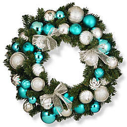 National Tree Company 30-Inch Silver and Blue Ornament Wreath
