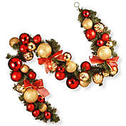 National Tree Company 6-Foot Gold and Red Ornament Garland