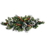 32-Inch Wintry Pine Pre-Lit Centerpiece with Battery Operated Warm White LED Lights