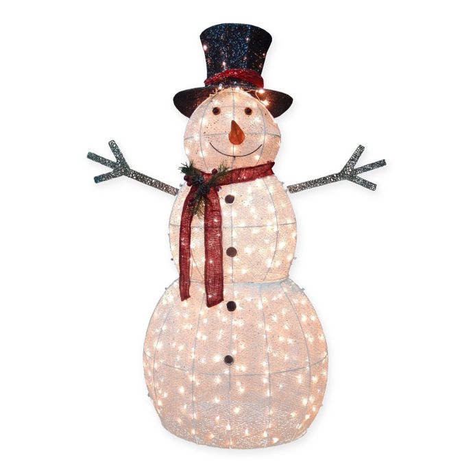 National Tree Company Pre-Lit Waving Snowman with Clear Lights | Bed ...