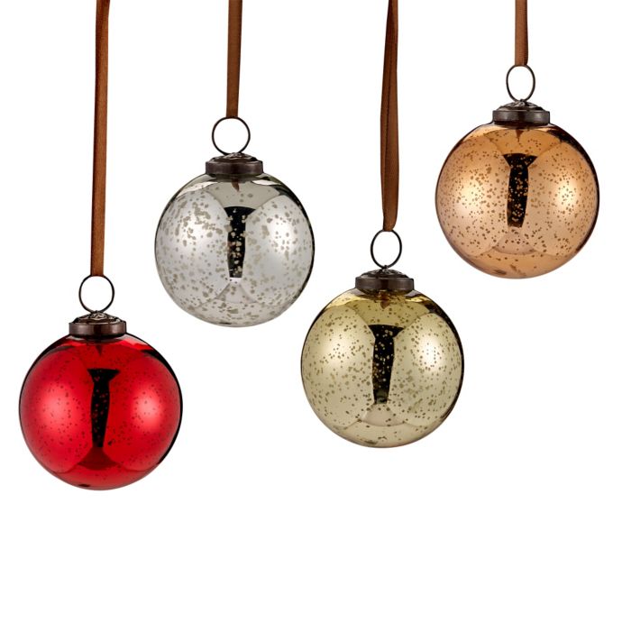 Mercury Glass Ornaments Set Of 6 Bed Bath And Beyond Canada
