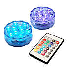 Alternate image 1 for Multi-Color Submersible Battery Operated LED Lights with Remote Control (Set of 2)