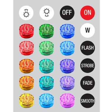 Multi-Color Submersible Battery Operated LED Lights with Remote Control (Set of 2). View a larger version of this product image.