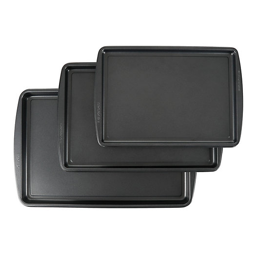 Alternate image 1 for Simply Essential™ 3-Piece Nonstick Baking Sheet Pans Set