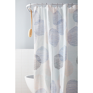 Simply Essential&trade; 72-Inch x 72-Inch Overlapping Circles PEVA Shower Curtain Pink/Grey. View a larger version of this product image.