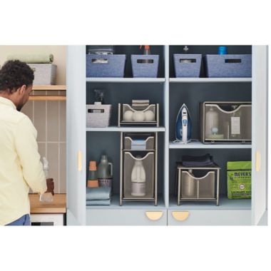 Squared Away&trade; Large Metal Mesh Cabinet Drawer in Nickel. View a larger version of this product image.