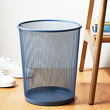 Simply Essential&trade; Mesh Metal 6-Gallon Wastebasket in True Blue. View a larger version of this product image.