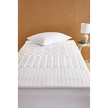 Simply Essential&trade; 1.5-Inch 5-Zone Foam Twin Mattress Topper in Neutral. View a larger version of this product image.