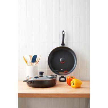 T-fal&reg; Pure Cook Nonstick 13-Inch Aluminum Covered Fry Pan with Helper Handle in Black. View a larger version of this product image.