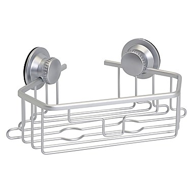 Squared Away&trade; NeverRust&reg; Aluminum Dual Mount Corner Shower Basket in Satin Chrome. View a larger version of this product image.