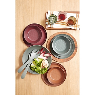 Bee & Willow&trade; 2-Piece Melamine and Bamboo Serving Utensils Set in Green. View a larger version of this product image.