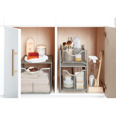 Squared Away&trade; Large Metal Mesh Stacking Drawer in Nickel. View a larger version of this product image.