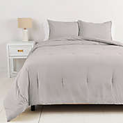 Simply Essential&trade; Garment Washed Solid 3-Piece Full/Queen Comforter Set in Microchip Grey