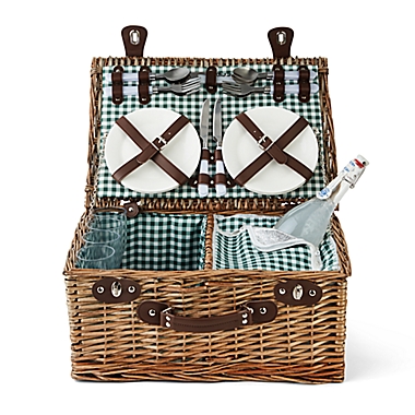 Bee &amp; Willow&trade; Picnic Basket with Service for 4 in Grey. View a larger version of this product image.