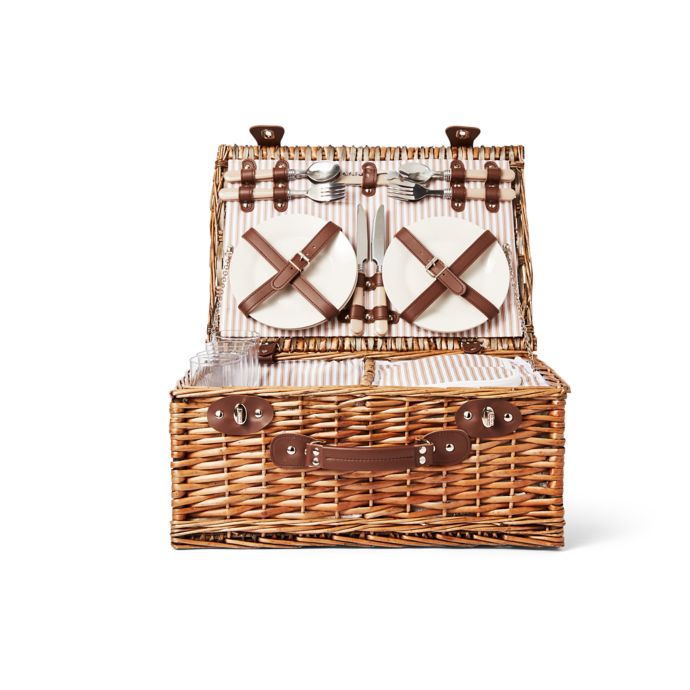 Bee & Willow™ Home Picnic Basket with 4 Place Settings