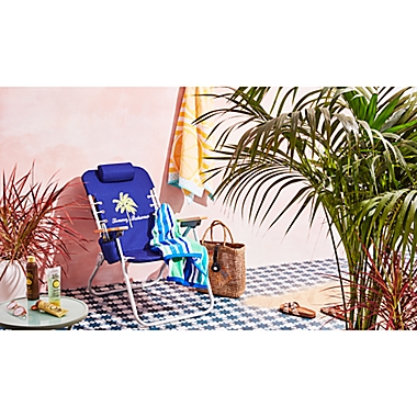 Tommy Bahama 4-Position Backpack Hi Boy Beach Chair in Blue. View a larger version of this product image.