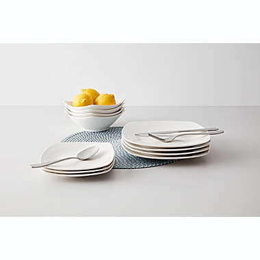 Simply Essential&trade; Soft Square 12-Piece Dinnerware Set in White. View a larger version of this product image.