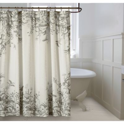 Bee Willow Home Grey Gardens Shower, Tan And Gray Shower Curtains