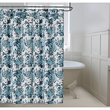 Bee &amp; Willow&trade; Vintage Rose 72-Inch x 72-Inch Shower Curtain in Blue. View a larger version of this product image.